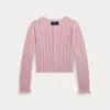 Polo Ralph Lauren Kids' Pointelle-knit Cotton Cardigan In Pink