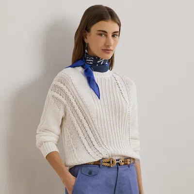 Ralph Lauren Pointelle-knit Cotton Crewneck Sweater