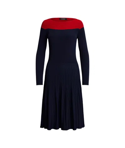 Ralph Lauren Pointelle Knit Dress In Black