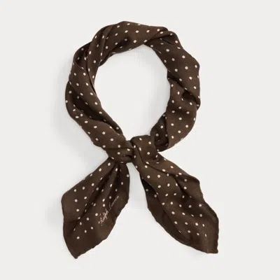 Ralph Lauren Polka-dot Cashmere-silk Neckerchief In Multi