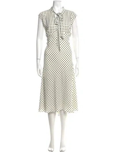 Pre-owned Ralph Lauren Polka Dot Print Long Dress In Neutral