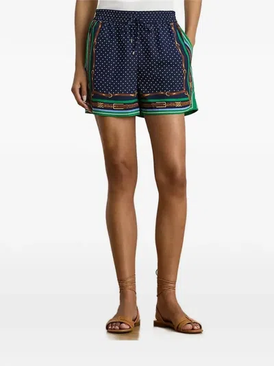 Ralph Lauren Polka Dot Print Shorts In Blue