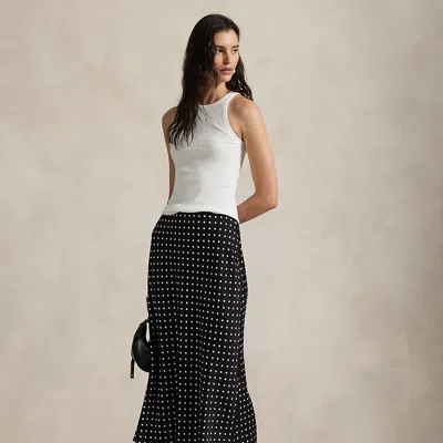 Ralph Lauren Polka-dot Satin Skirt