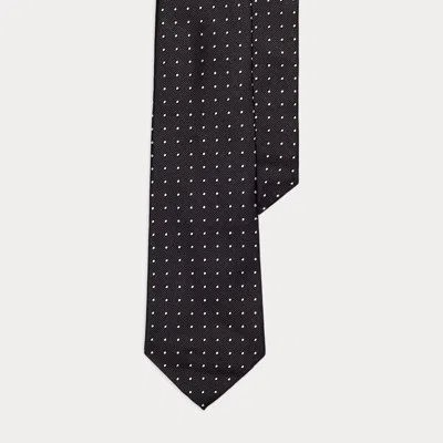 Polo Ralph Lauren Polka-dot Silk Repp Narrow Tie In Black/white