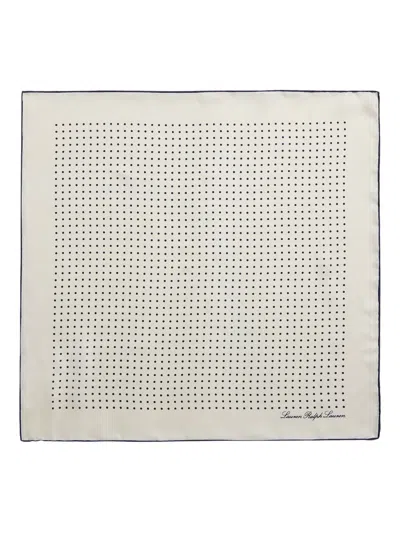 Ralph Lauren Polka-dot Silk Scarf In White