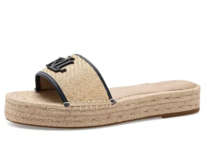 Ralph Lauren Polly Leather-trim Raffia Espadrille In Neutral