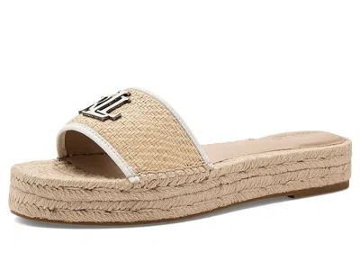 Ralph Lauren Polly Leather-trim Raffia Espadrille In Neutral