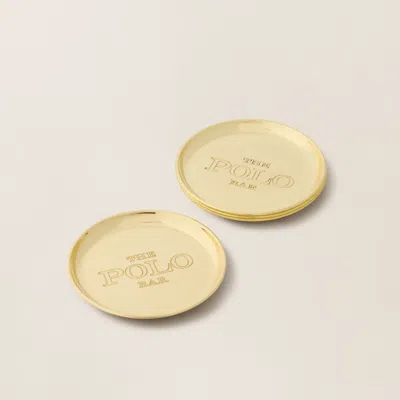Ralph Lauren Polo Bar Coasters In Brass In Gold