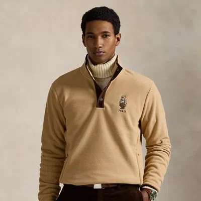 Ralph Lauren Polo Bear Brushed Fleece Pullover In Brown