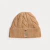 Ralph Lauren Polo Bear Cable Wool-blend Beanie In Brown