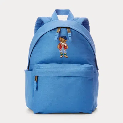 Ralph Lauren Kids' Polo Bear Canvas Backpack In Blue