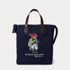 Ralph Lauren Polo Bear Canvas Shopper Tote In Blue
