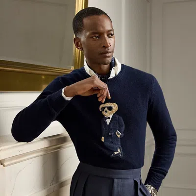 Ralph Lauren Polo Bear Cashmere Sweater In Classic Chairman Navy