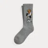 Ralph Lauren Polo Bear Cotton-blend Crew Socks In Gray