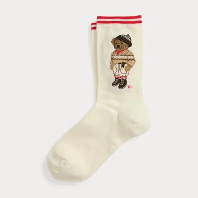 Ralph Lauren Polo Bear Cotton-blend Crew Socks In Neutral