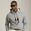 Ralph Lauren Polo Bear Cotton-cashmere Fleece Hoodie In Gray