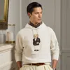Ralph Lauren Polo Bear Cotton-cashmere Fleece Hoodie In White