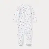 Polo Ralph Lauren Babies' Polo Bear Cotton Coverall In White