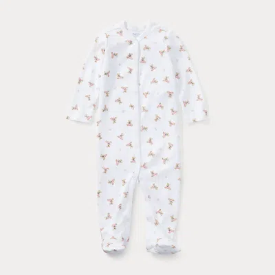 Ralph Lauren Kids' Polo Bear Cotton Coverall In White