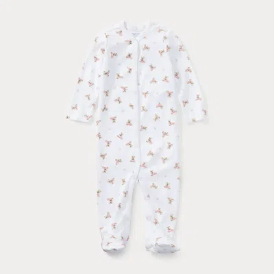 Polo Ralph Lauren Babies' Polo Bear Cotton Coverall In White
