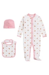 Polo Ralph Lauren Baby Girls Floral Cotton 3-piece Gift Set In White Multi/pink Bind