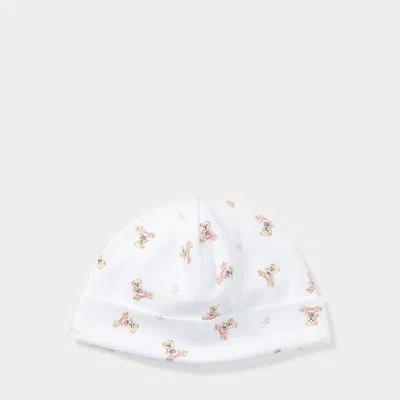 Ralph Lauren Babies' Polo Bear Cotton Hat In White