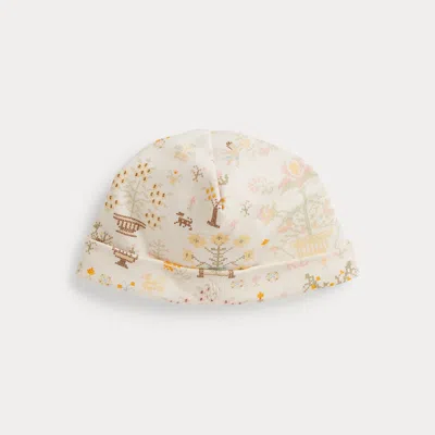 Ralph Lauren Polo Bear Cotton Interlock Beanie In Petite Point Baby Bear In Brown