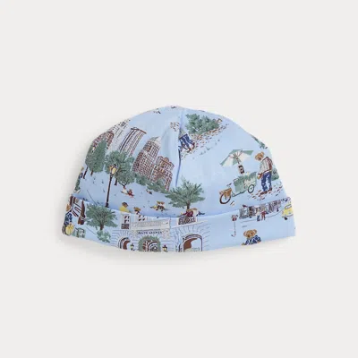 Ralph Lauren Babies'  Polo Bear Cotton Interlock Beanie In Multi