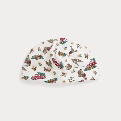 Ralph Lauren Babies'  Polo Bear Cotton Interlock Beanie In Multi