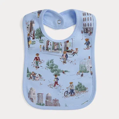 Ralph Lauren Babies'  Polo Bear Cotton Interlock Bib In Multi