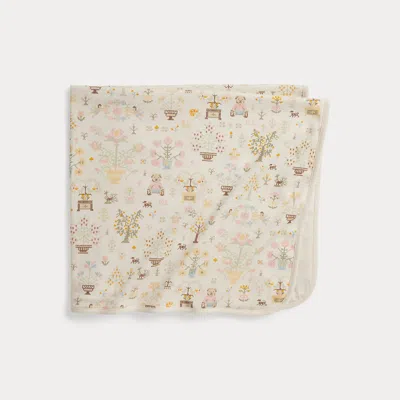 Ralph Lauren Polo Bear Cotton Interlock Blanket In Petite Point Baby Bear In Multi