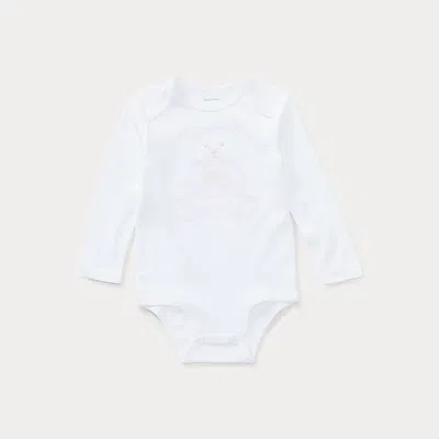 Ralph Lauren Kids' Polo Bear Cotton Interlock Bodysuit In White