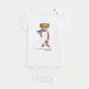 Ralph Lauren Polo Bear Cotton Jersey Bodysuit In White