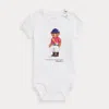 Ralph Lauren Polo Bear Cotton Jersey Bodysuit In White
