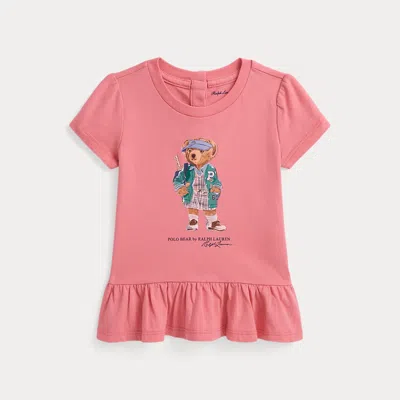 Ralph Lauren Babies'  Polo Bear Cotton Jersey Peplum Tee