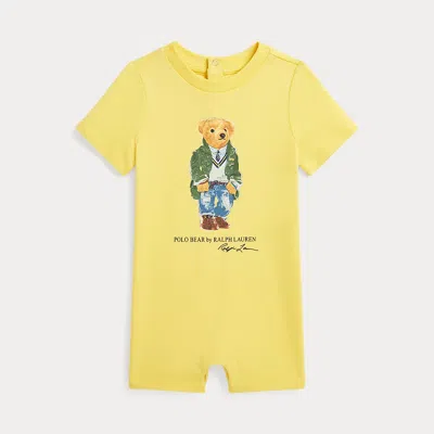 Ralph Lauren Kids' Polo Bear Cotton Jersey Shortall In Yellow
