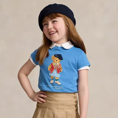 Ralph Lauren Kids' Polo Bear Cotton Jersey T-shirt In Blue