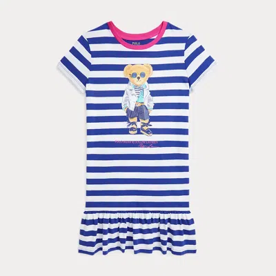 Ralph Lauren Kids' Polo Bear Cotton Jersey T-shirt Dress In Blue