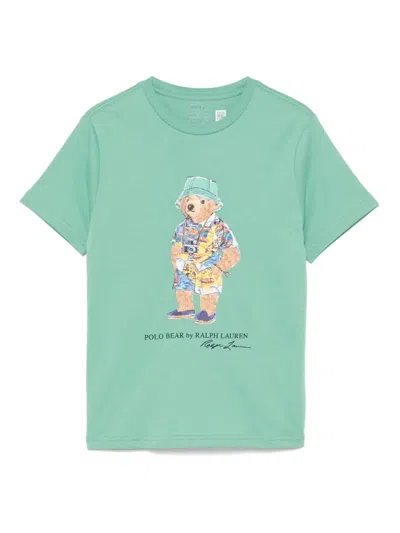 Ralph Lauren Kids' Polo Bear Cotton Jersey T-shirt In Green