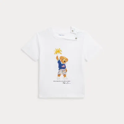 Ralph Lauren Kids' Polo Bear Cotton Jersey T-shirt In White