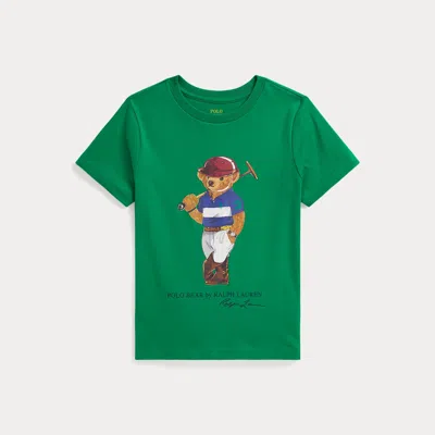 Ralph Lauren Kids' Polo Bear Cotton Jersey Tee In Cruise Green In Multi