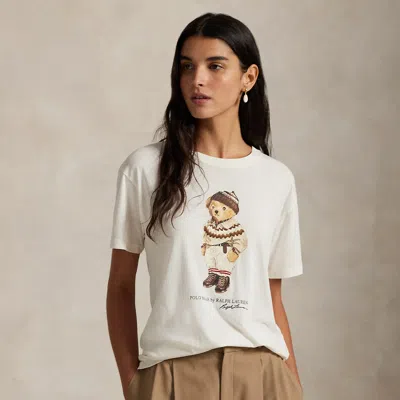 Ralph Lauren Polo Bear Cotton Jersey Tee In White