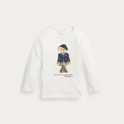 Ralph Lauren Kids' Polo Bear Cotton Long-sleeve T-shirt In White