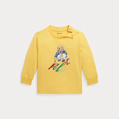 Ralph Lauren Kids' Polo Bear Cotton Long-sleeve T-shirt In Yellow