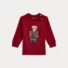 Ralph Lauren Polo Bear Cotton Long-sleeve Tee In Red