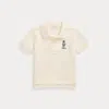 Ralph Lauren Polo Bear Cotton Mesh Polo Shirt In Nevis