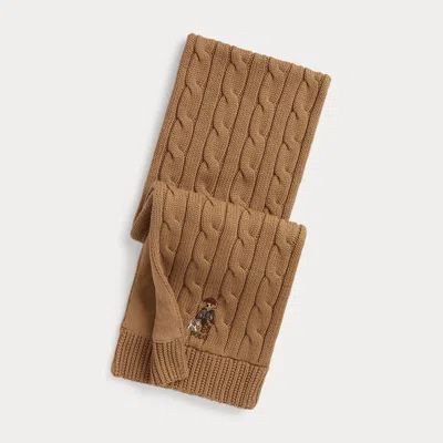 Ralph Lauren Kids' Polo Bear Cotton Scarf In Berkshire Tan In Brown