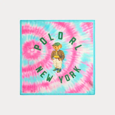 Ralph Lauren Polo Bear Cotton-silk Square Scarf In Multi