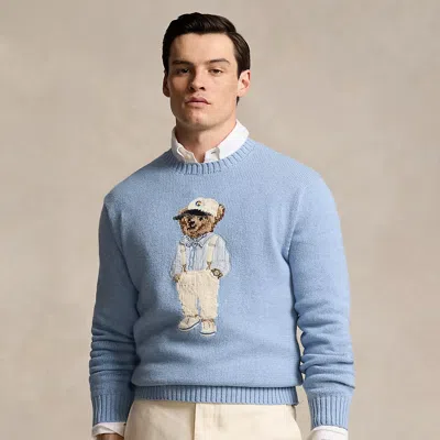 Ralph Lauren Polo Bear Cotton Sweater In Driftwood Blue