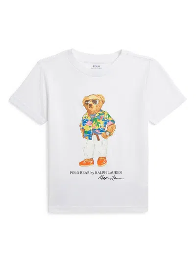 Ralph Lauren Kids' Polo Bear Cotton T-shirt In White
